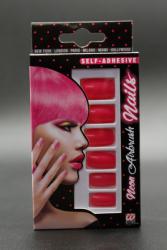 Faux ongles rose fluo UV adhésifs