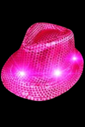 Chapeau rose lumineux Led