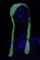 Perruque vert fluo longue tresses 