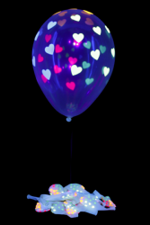 25 ballons baudruche ovales motif coeur fluo Ø30 cm