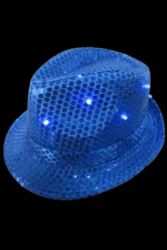 Chapeau bleu lumineux Led