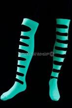 Chaussettes Verte fluo longues trouées