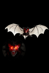 Chauve souris poilus avec yeux led 89 cm