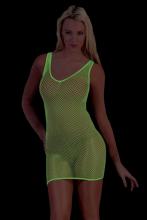 Robe rsille fluo verte manches courtes