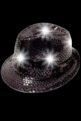 Chapeau Noir lumineux Led