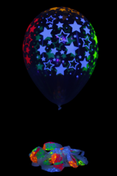 25 ballons baudruche ovales étoiles fluo Ø30 cm