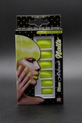 Faux ongles jaune fluo UV adhésifs