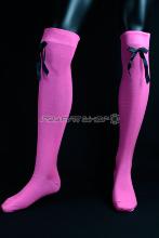 Chaussettes Roses fluo longues avec petit noeud noir