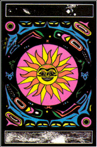 Poster psychedelic fluo : soleil & tribal