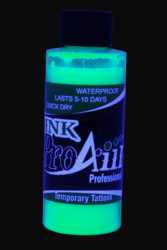 ProAiir INK Vert Fluo- Encre Tatougage Temporaire pour aérographe- 5-10 jours- 2oz (60 ml) - Water