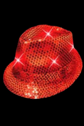 Chapeau rouge lumineux Led