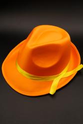 Chapeau orange fluo feutrine