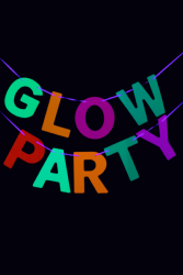 Guirlande fluo lettres Glow Party multicolore